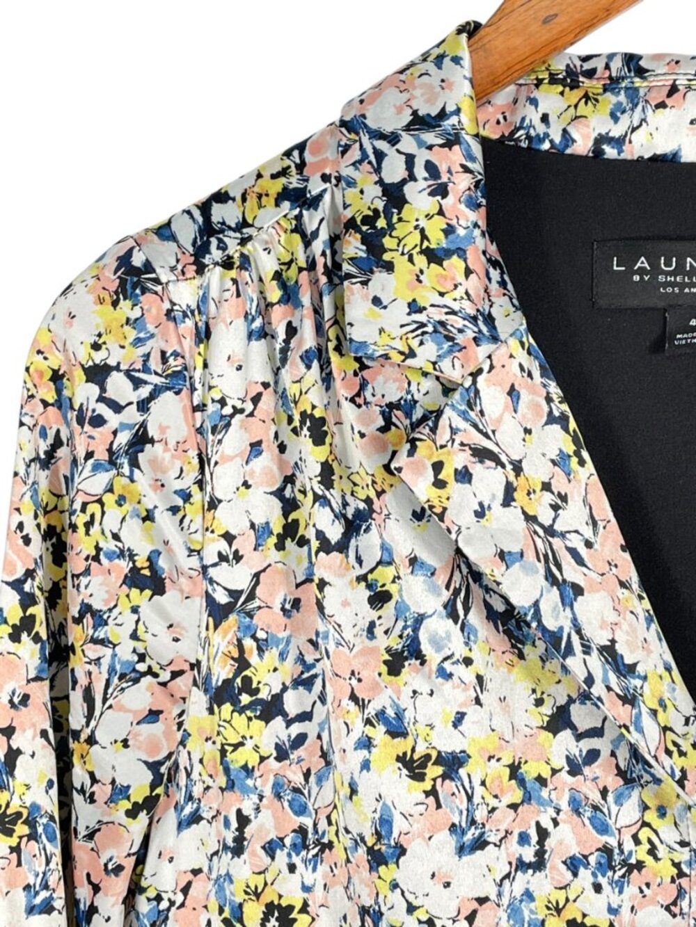 Laundry Shelli Segal Floral Shirt Dress Belted Long Sleeve Size 4 - Picture 5 of 12